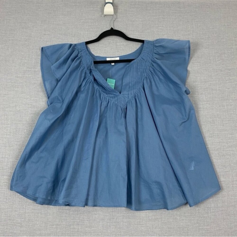 NEW Maurices Babydoll Top Sz XL Cotton Blue